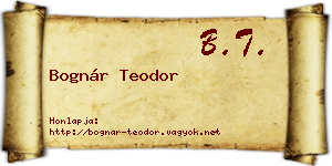 Bognár Teodor névjegykártya