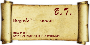 Bognár Teodor névjegykártya