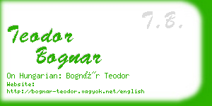 teodor bognar business card